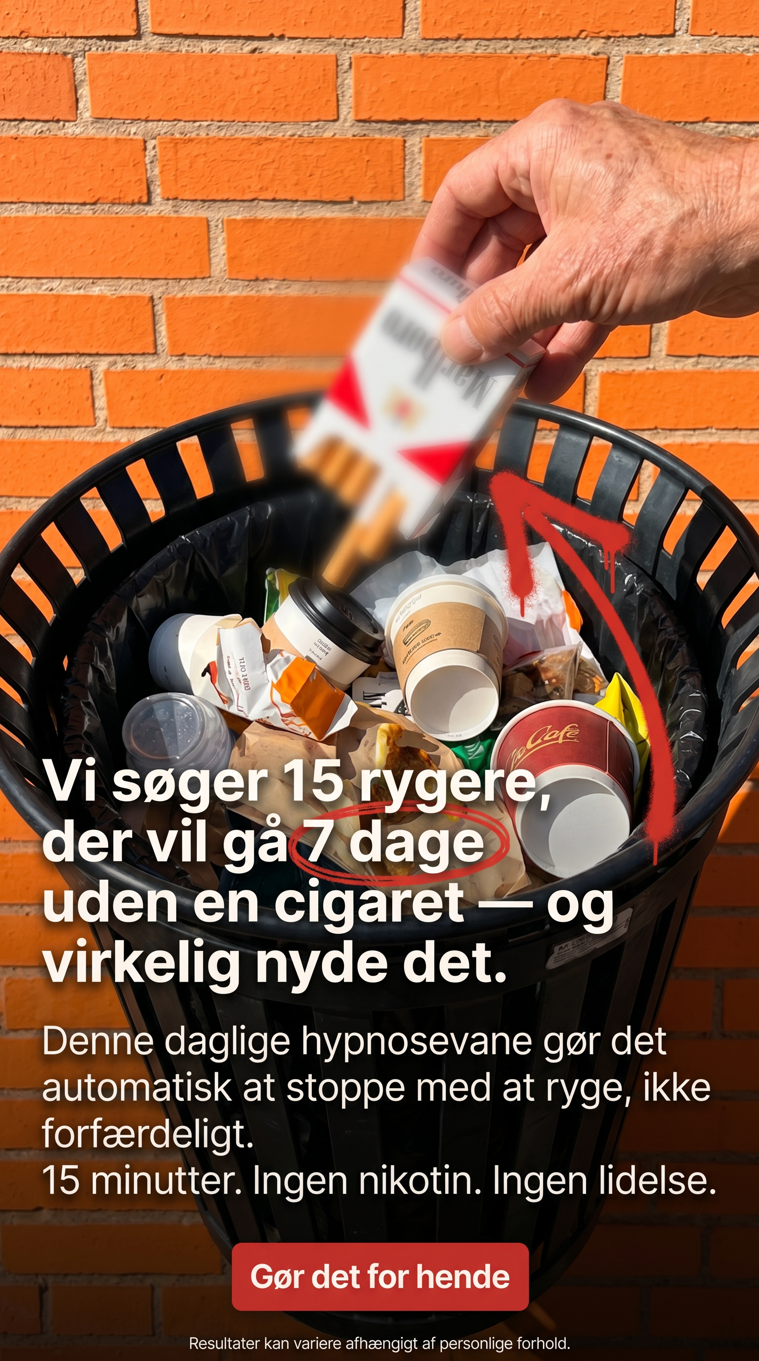 Et bedre liv med hypnoterapi Facebook ad: Stop med at ryge med hypnoterapi