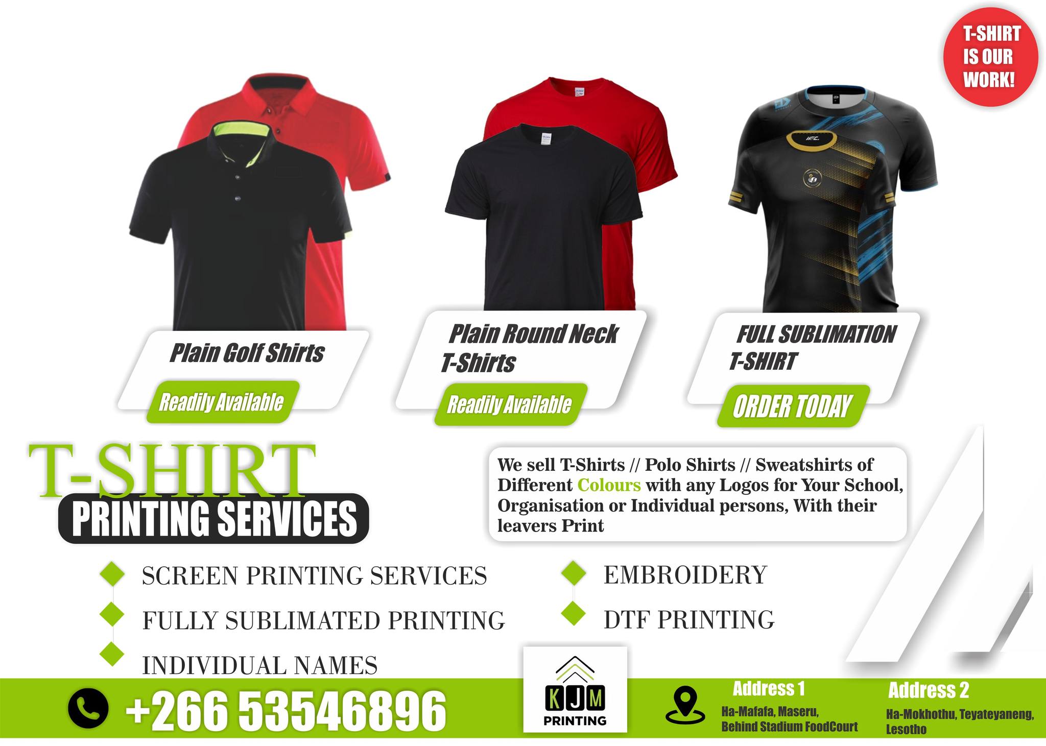 KJM Printing Maseru Facebook ad: We are simply the best at what we…