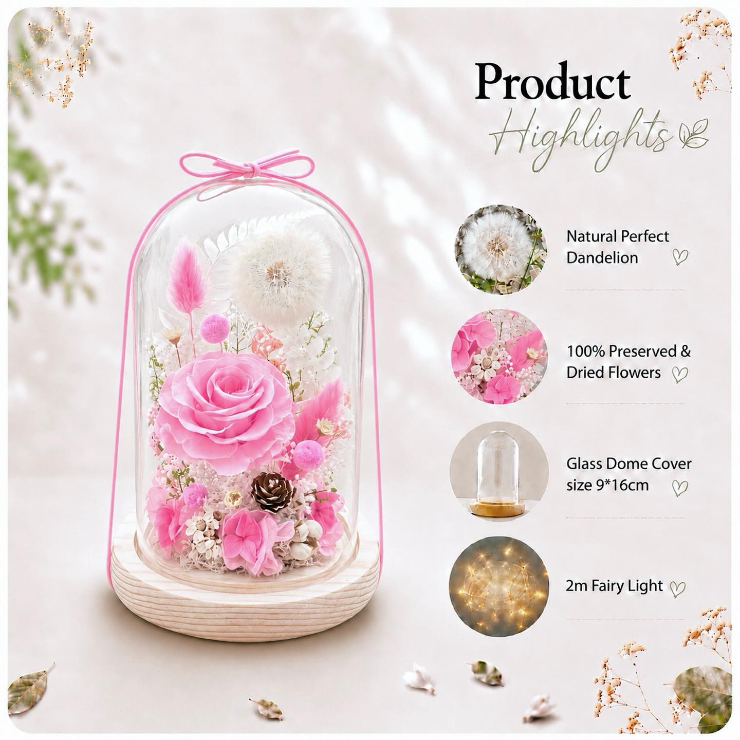 Hoa Khô Ngọc Lan - Magnolia Dried Flowers Facebook ad: Blushing petals - Pretty in Pink.