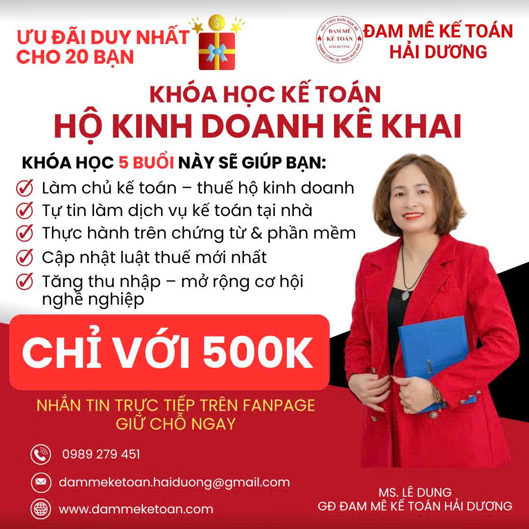 Đam Mê Kế Toán Hải Dương Facebook ad: KHÓA HỌC KẾ TOÁN HỘ KINH DOANH KÊ…