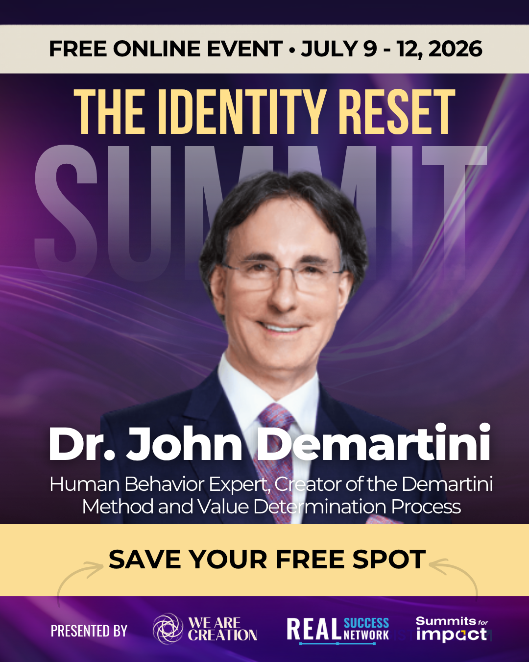 I Challenge You Facebook ad: Get Your Free Ticket: The Identity Reset Summit