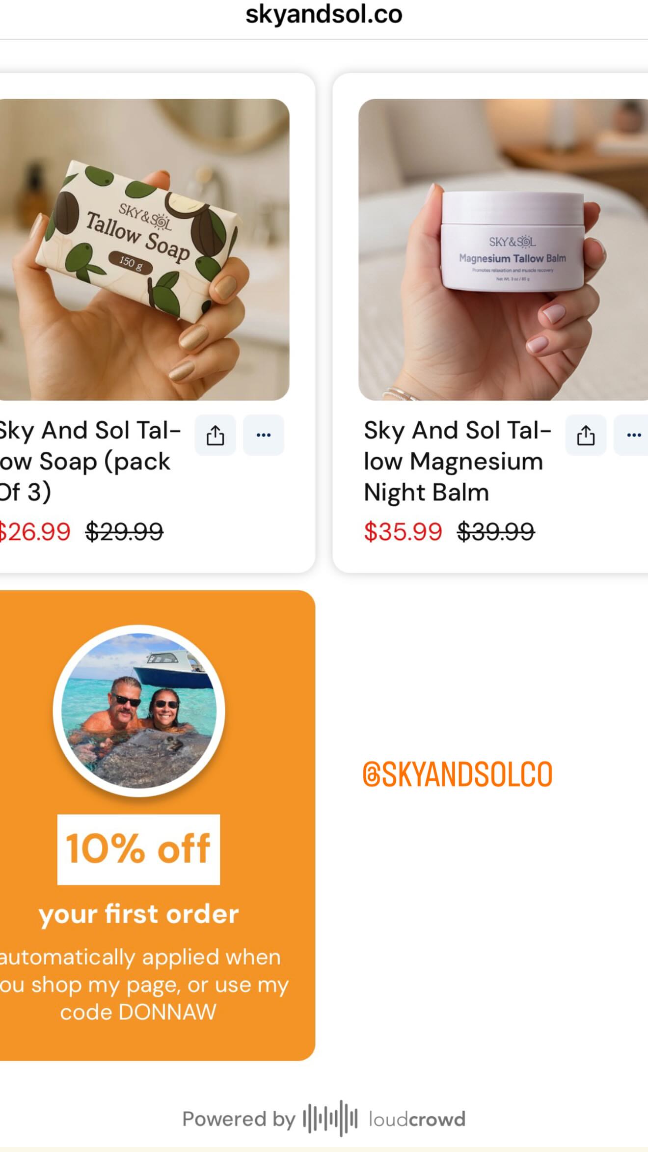 Sky&sol Facebook ad
