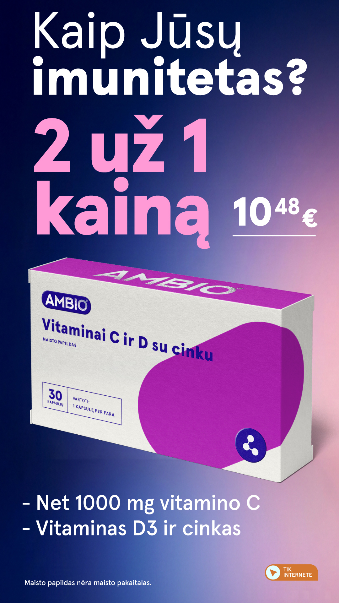 Gintarinė Vaistinė Facebook ad: Net 500 mg kalcio