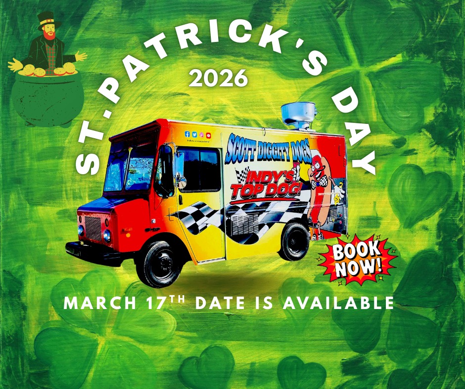 Scott Diggity Dogs Facebook ad: Scott Diggity Dogs is now booking our food…