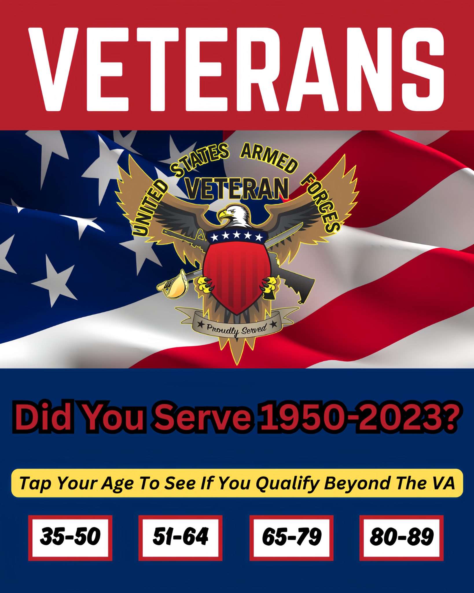 Insurance For Veterans Facebook ad: VETS & FAMILY!