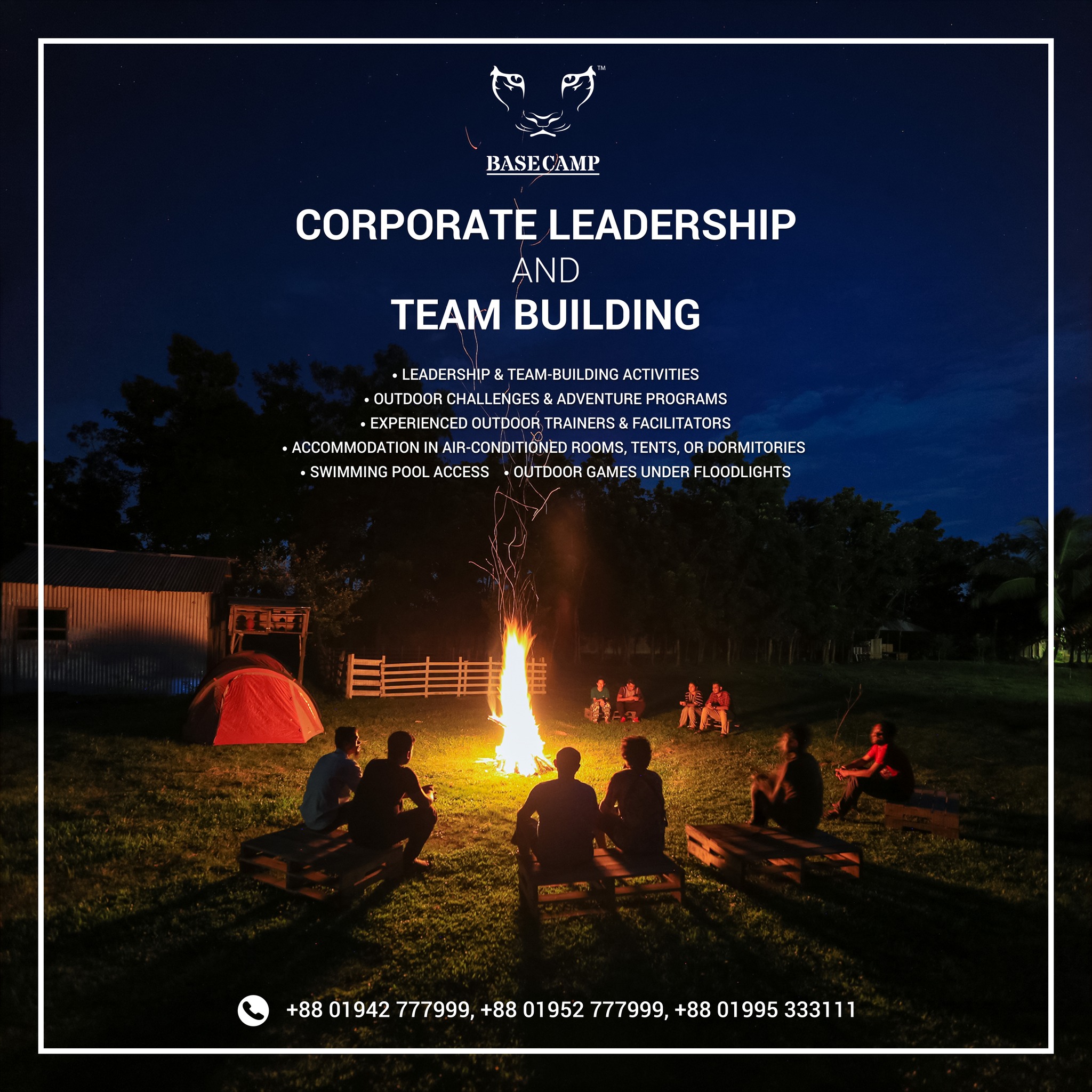 BASECAMP Adventures Facebook ad: Team building activities, leadership training programs…