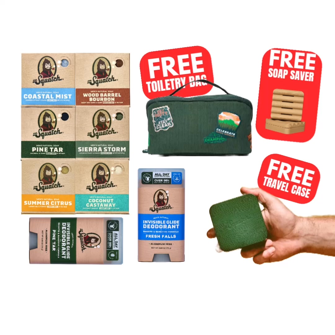 Dr. Squatch Facebook ad: 3 FREE GIFTS + 55%+ OFF