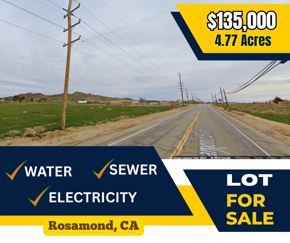 Natalia Zhitomirsky Facebook ad: 4.77A Land Lot Rosamond, CA w/ water, sewer, electricity…