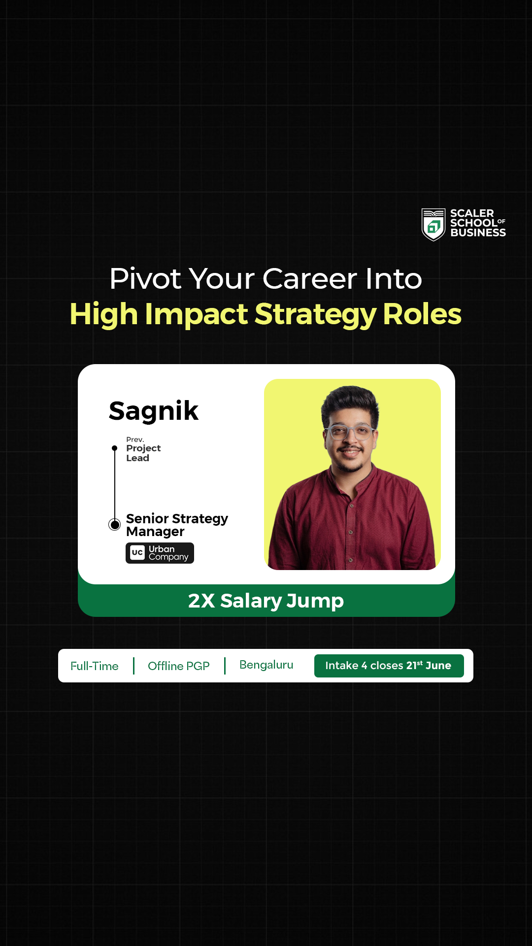 Scaler School of Business Facebook ad