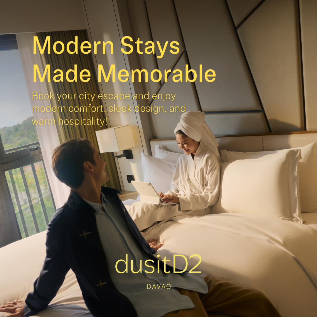 dusitD2 Davao Facebook ad: Your Davao city escape starts here.
