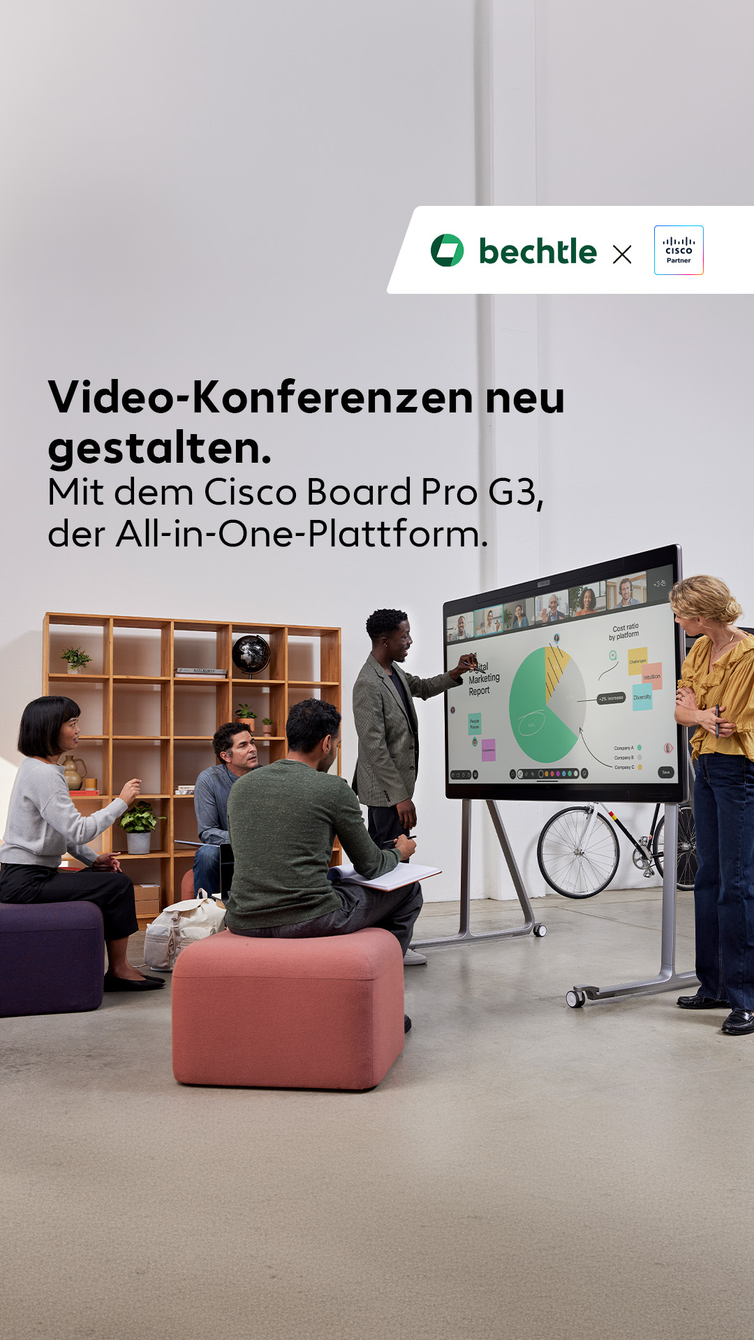 Bechtle Facebook ad: Mehr als ein Konferenzsystem.