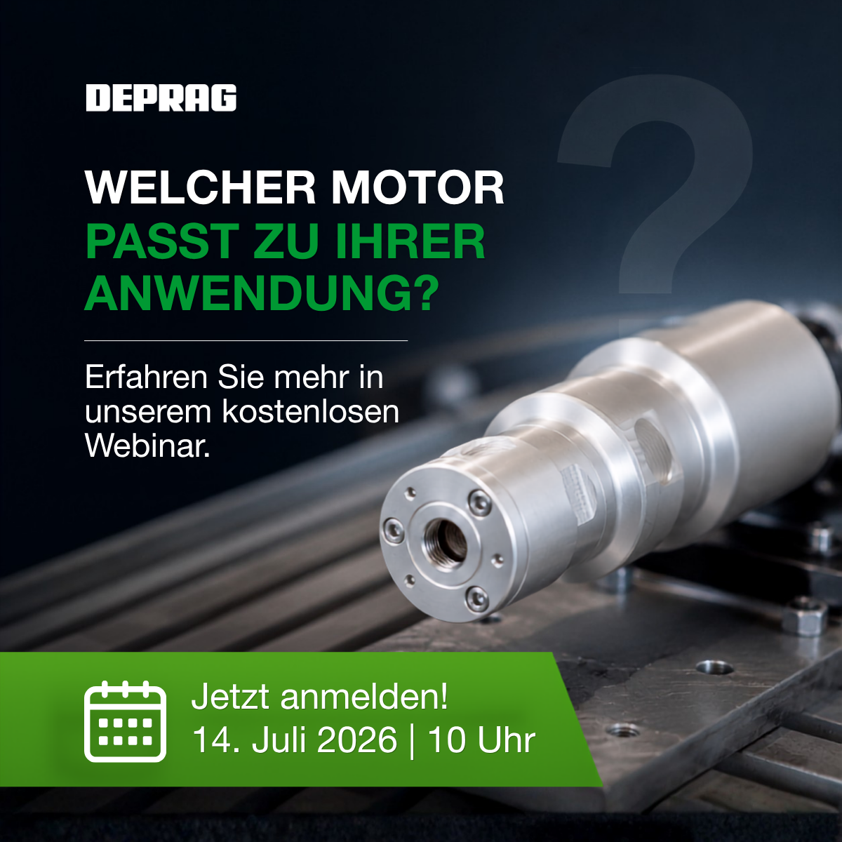 DEPRAG Facebook ad: Kosten sparen durch die richtige Motorauswahl