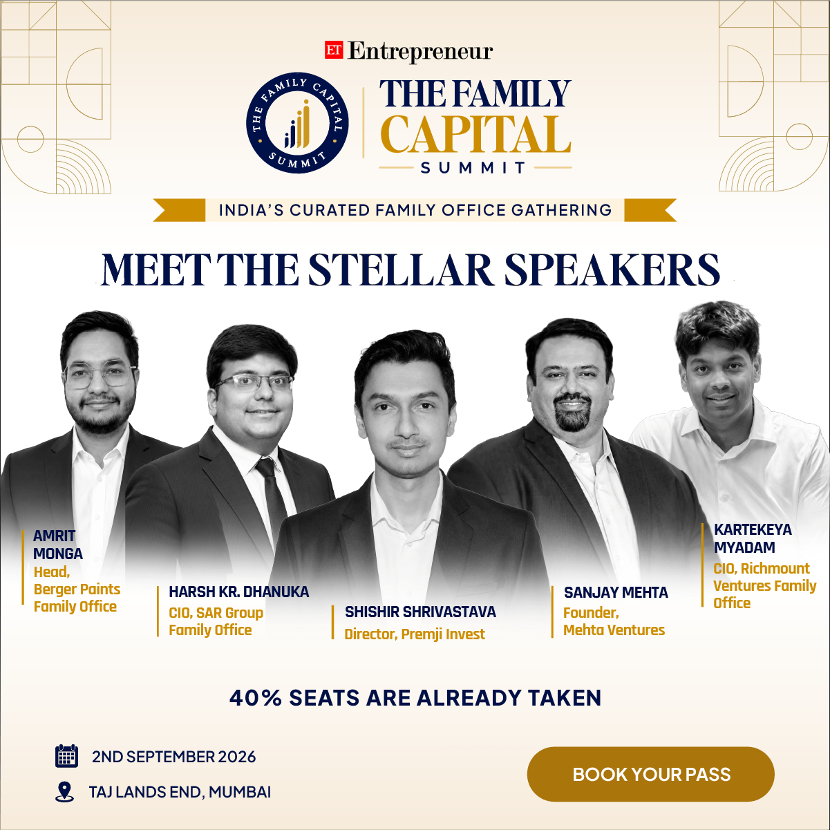ETentrepreneur Facebook ad: Join India's Most Selective Family Capital Gathering