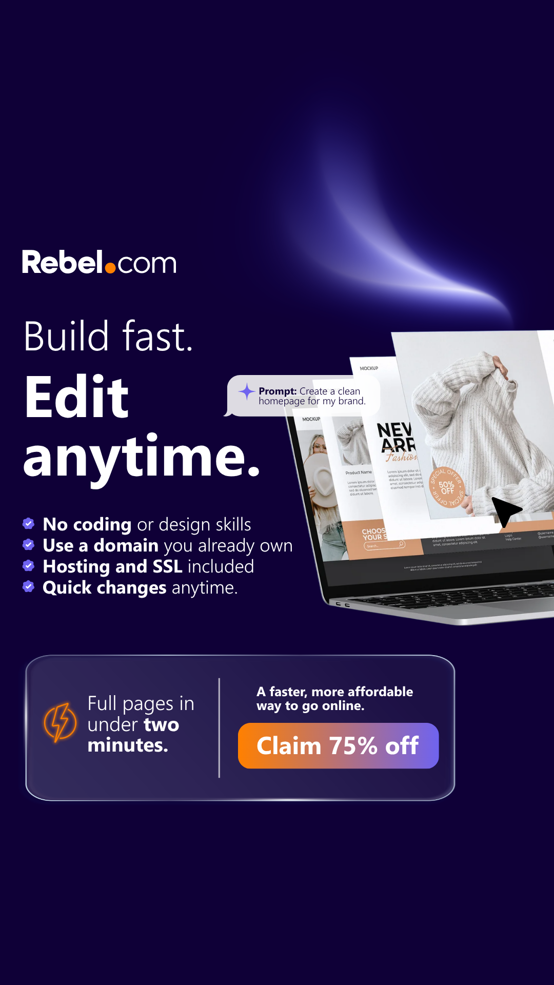 Rebel.com Facebook ad