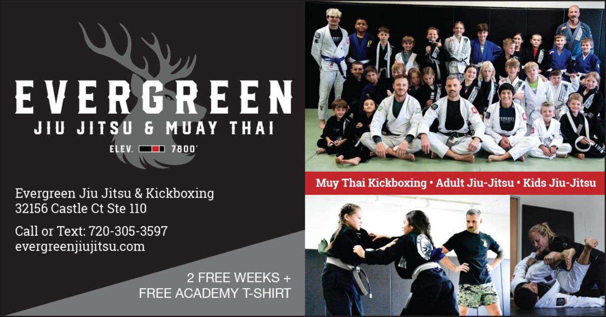 Evergreen Jiu Jitsu Facebook ad: Train in a welcoming, high-level environment shaped by…