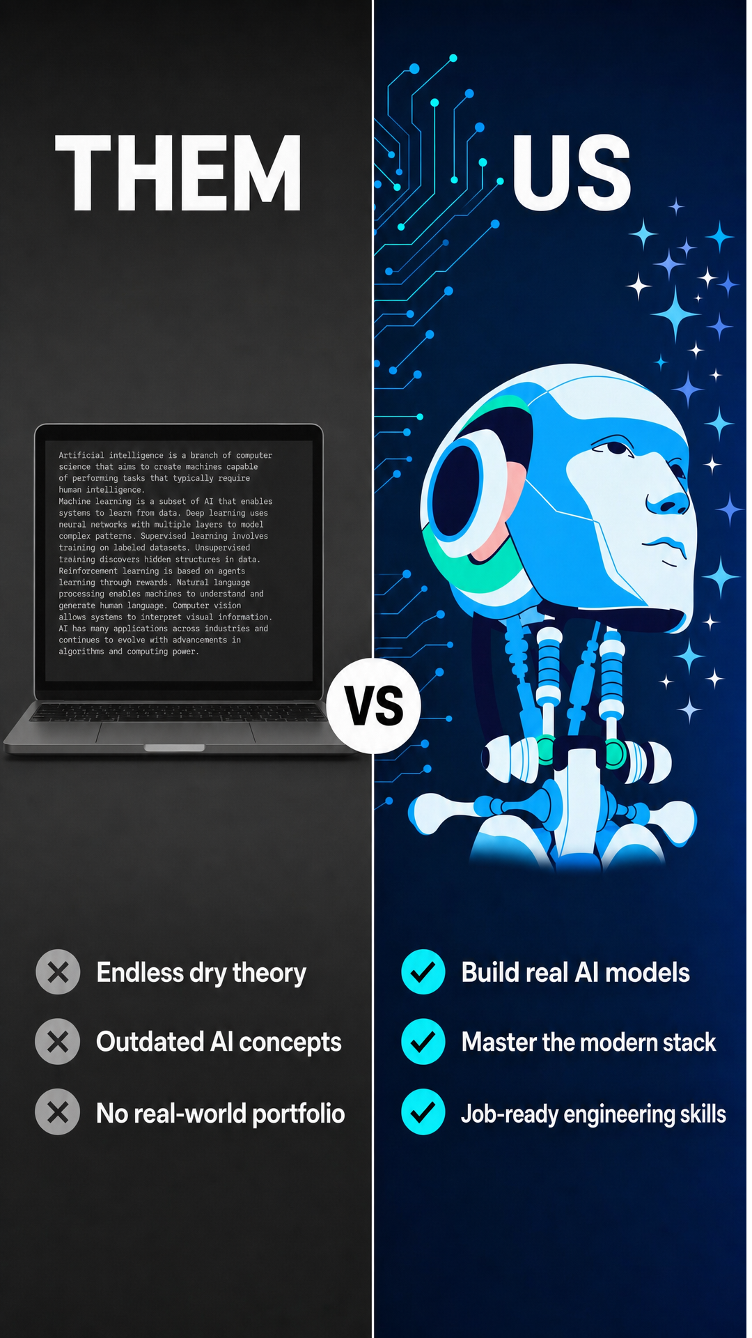 Zero To Mastery Facebook ad: Don’t Just Use AI. Build It.