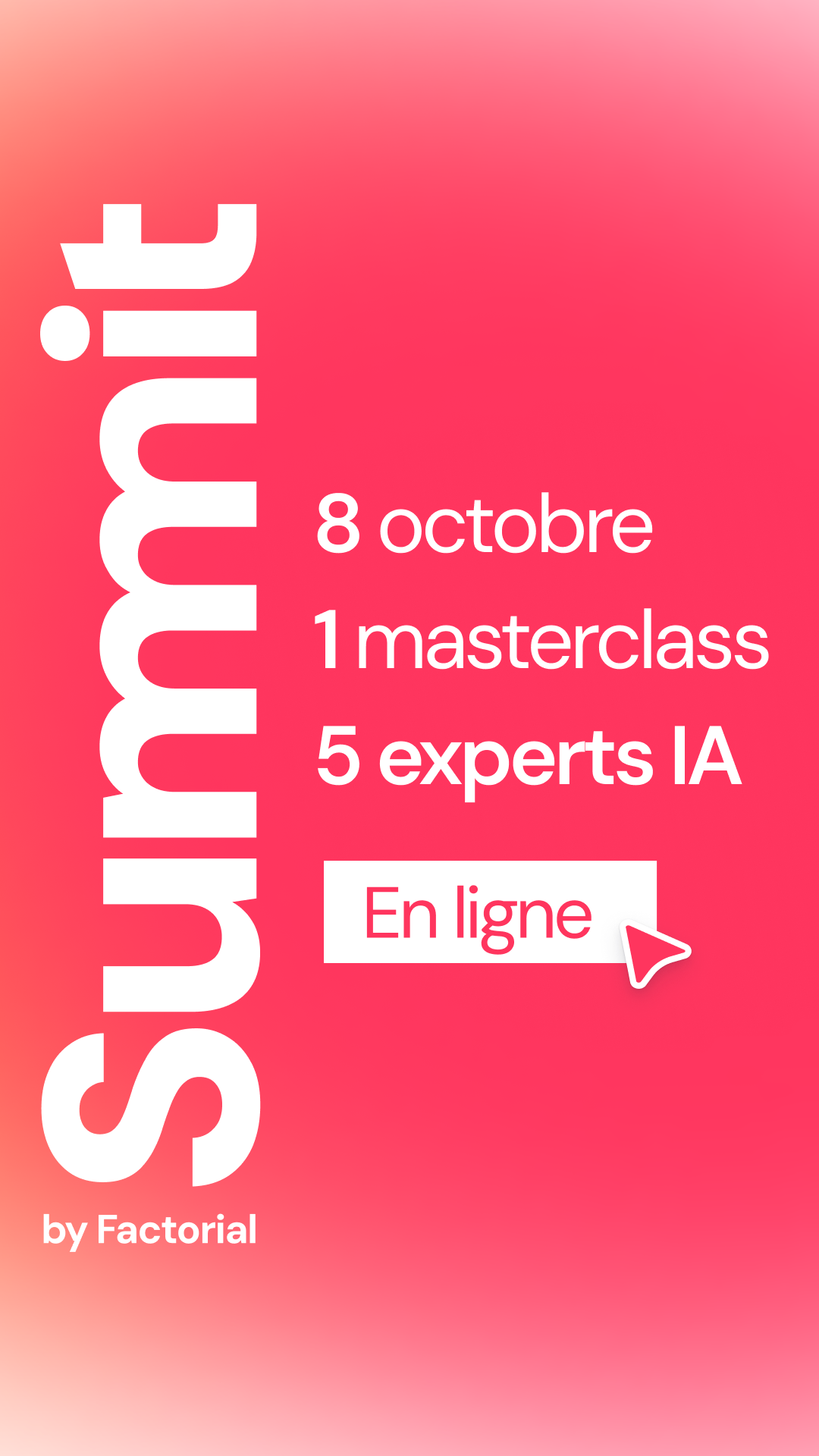 Factorial FR Facebook ad: Factorial Summit: l’événement IA à ne pas manquer