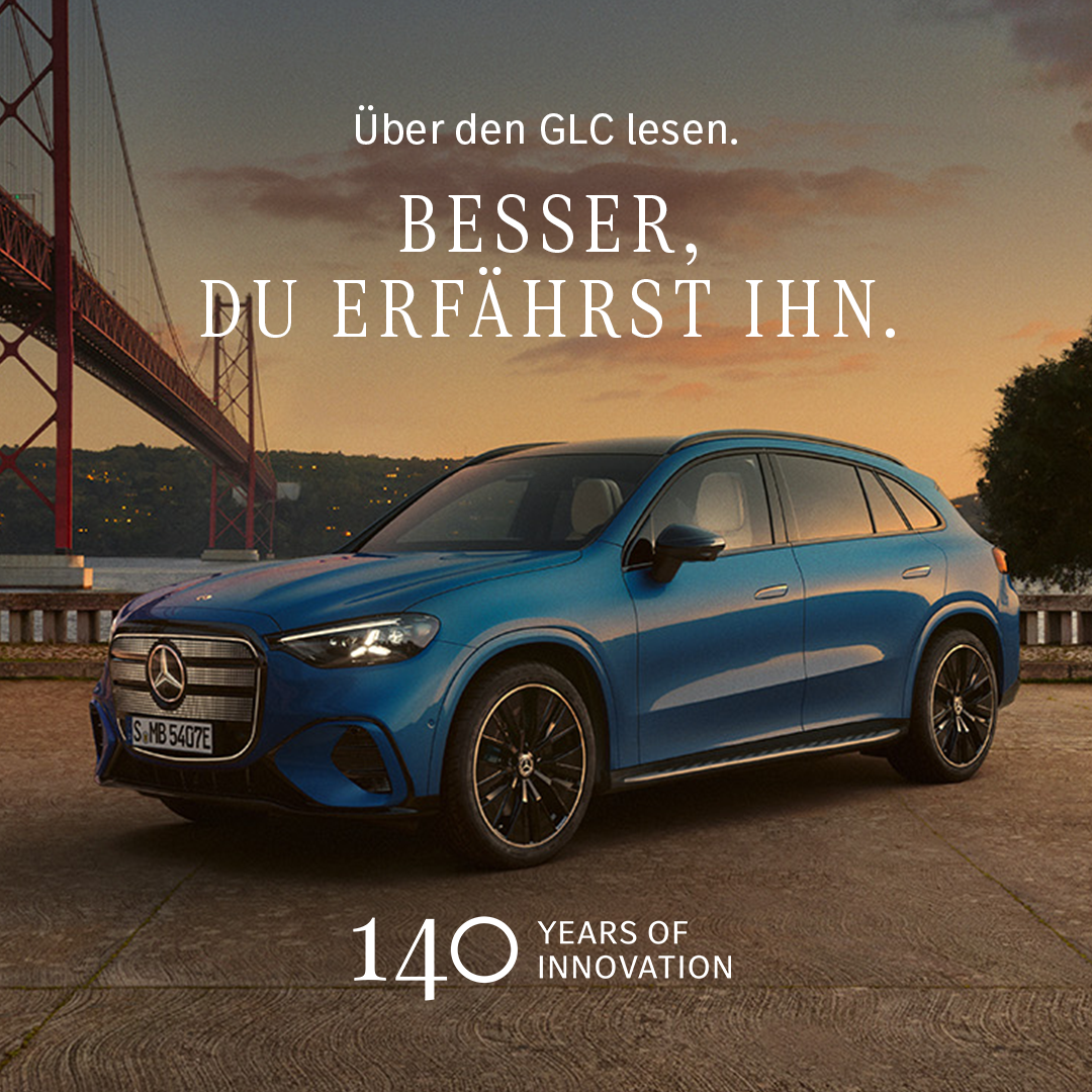 Mercedes-Benz Österreich Facebook ad: Beim elektrischen GLC trifft Innovation auf Komfort.