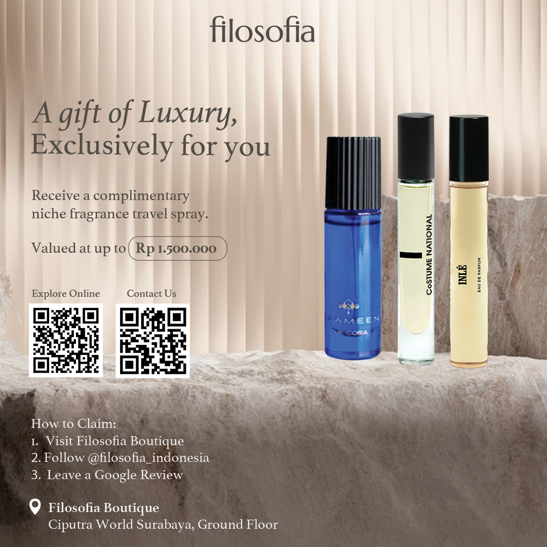 Filosofia Facebook ad: Claim Your Complimentary Travel Spray