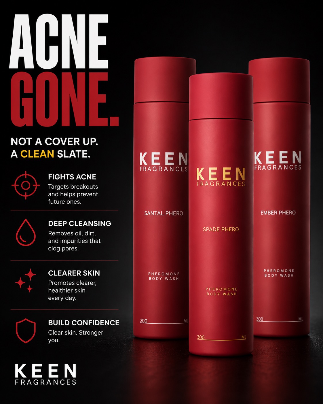 KEEN Fragrances - Pheromones Facebook ad: Try Pheromone Infused Body Wash
