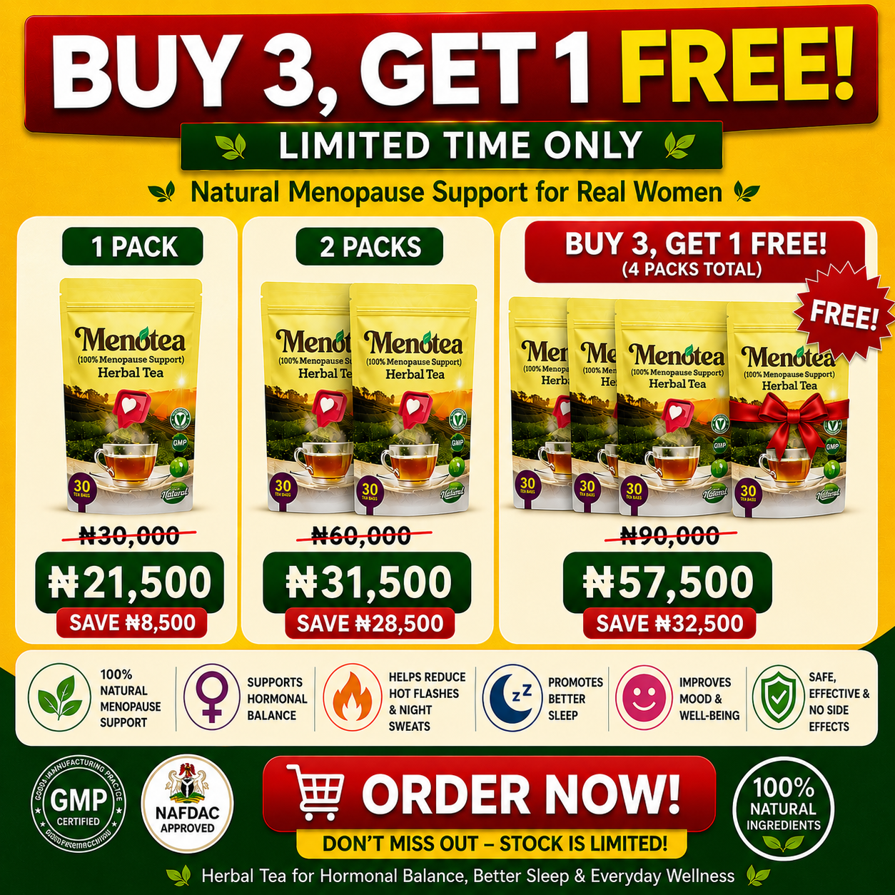 Menotea Hormonal Support Facebook ad