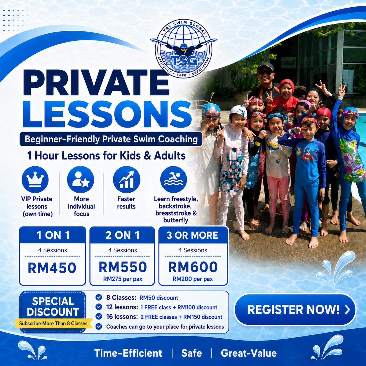 Try Swim Global Facebook ad: Learn Swim With Us