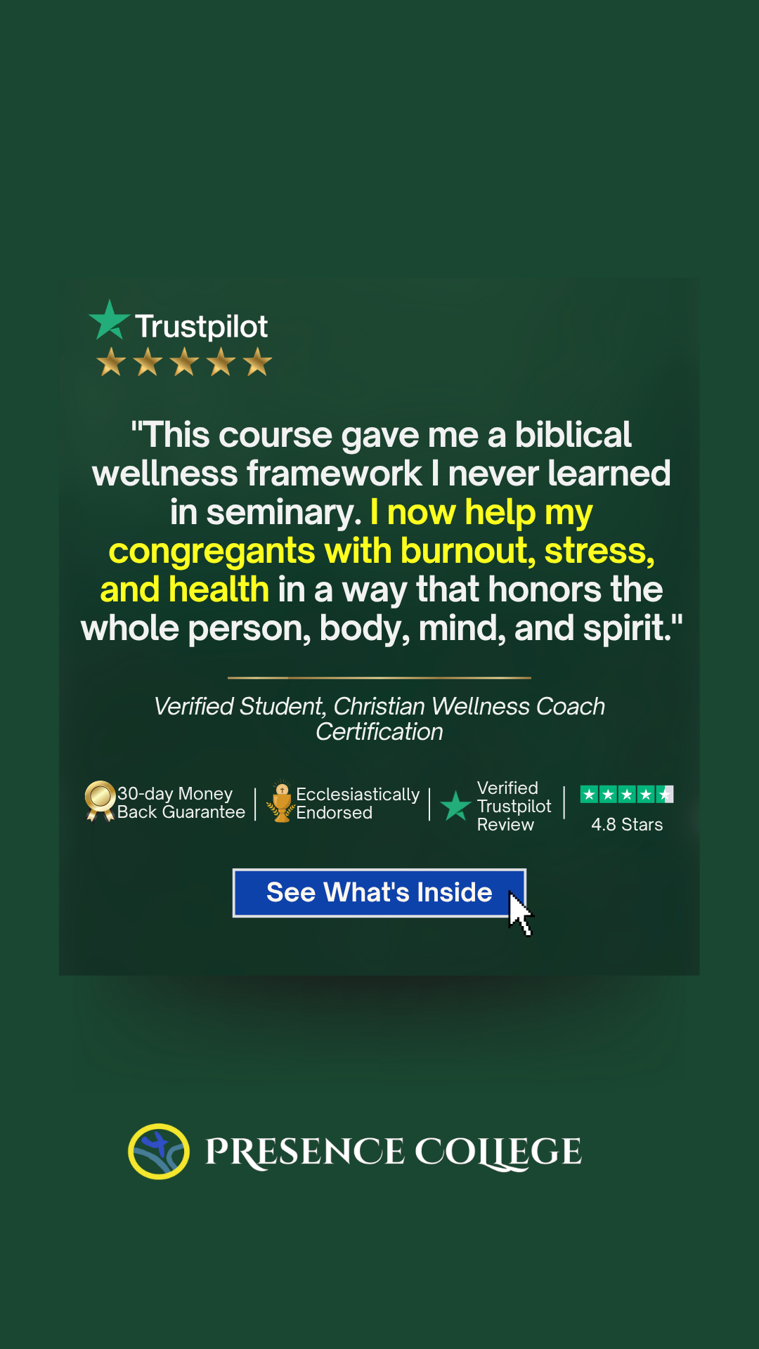 Presence College Facebook ad