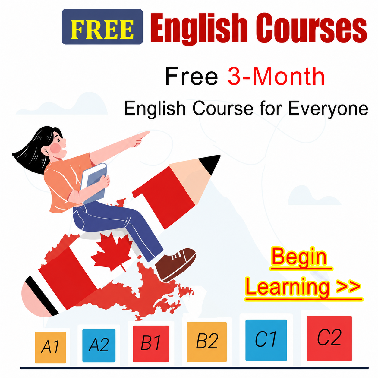 Freshmen Machamer Pinder Facebook ad: Online English Course With Certificate