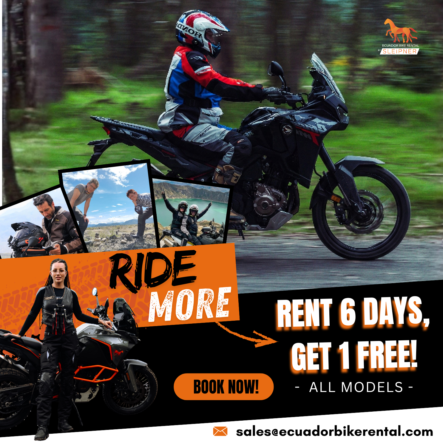 Ecuador Bike Rental Facebook ad from May 16, 2026