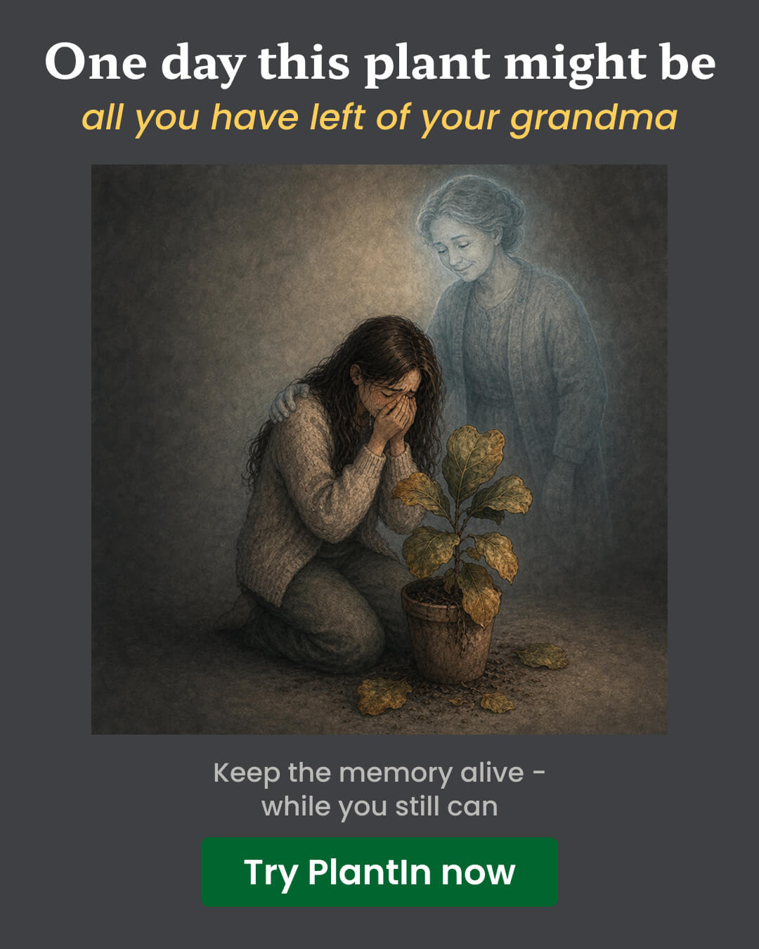 PlantIn AI: Never Kill Your Plants Facebook ad: Become a Plant Pro easily with PlantIn!