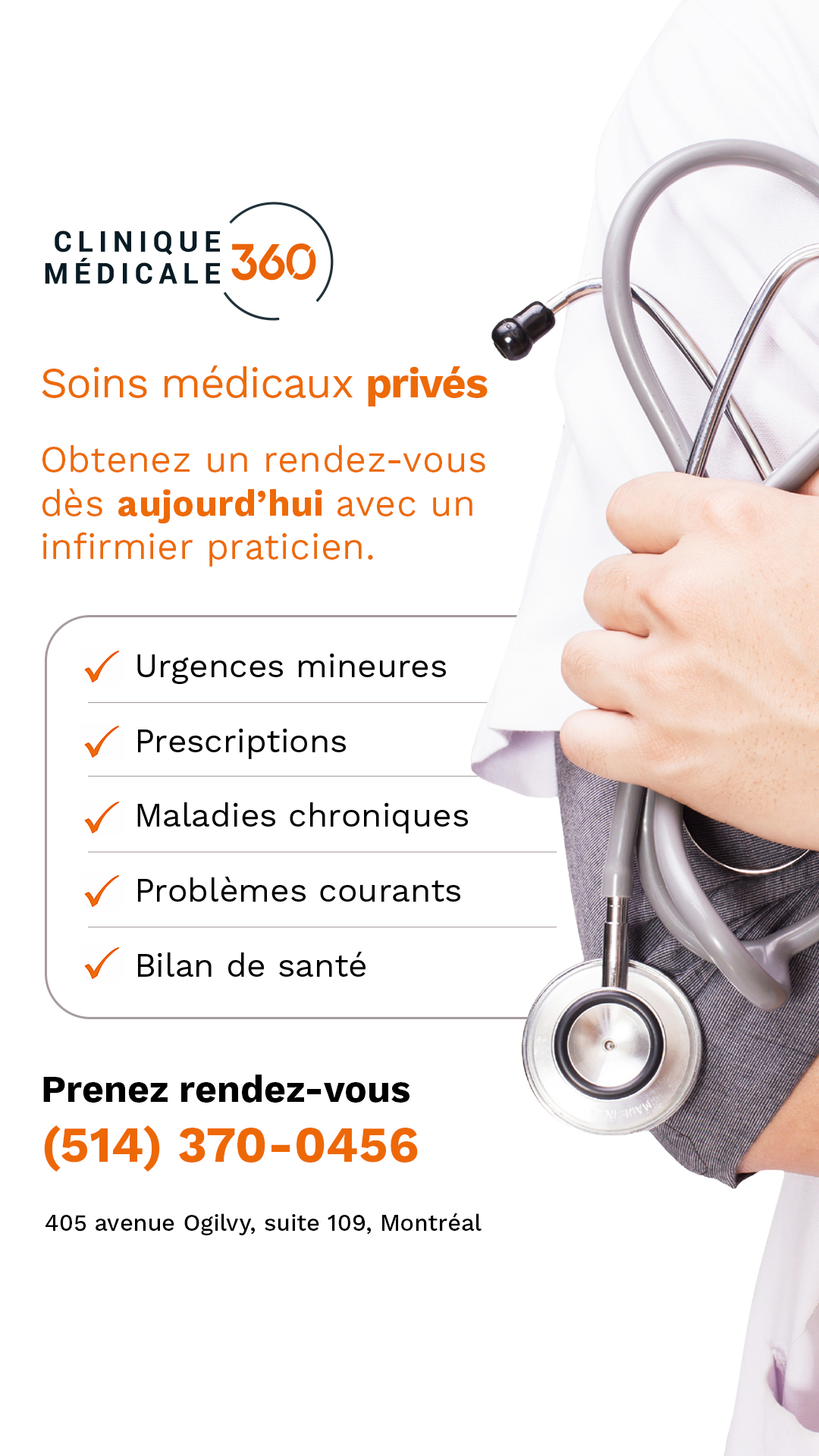 Clinique Médicale 360 Facebook ad from Jul 2, 2026
