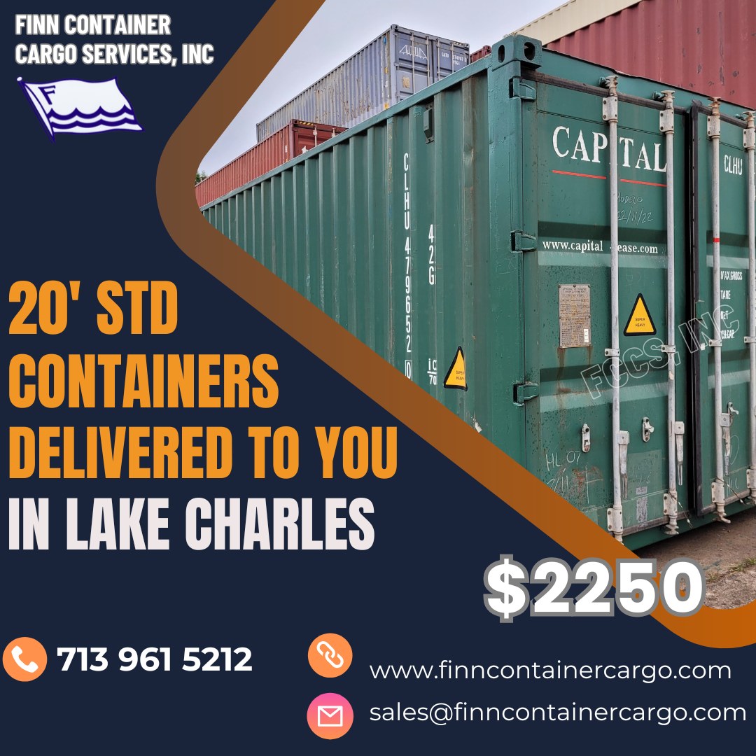 Finn Container Cargo Facebook ad: 20' STD SHIPPING CONTAINERS AS IS