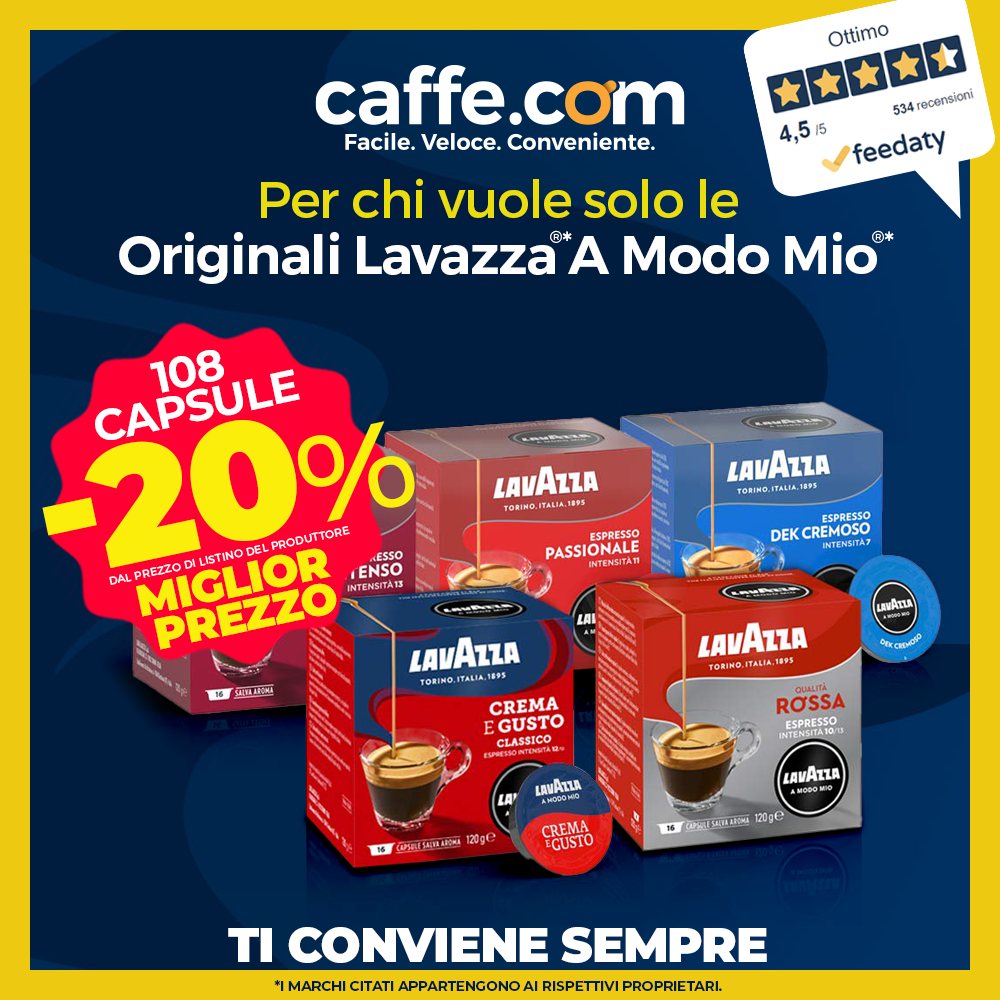 Caffe.com Facebook ad: Comprare i tuoi caffè ora è Facile, Veloce e Conveniente