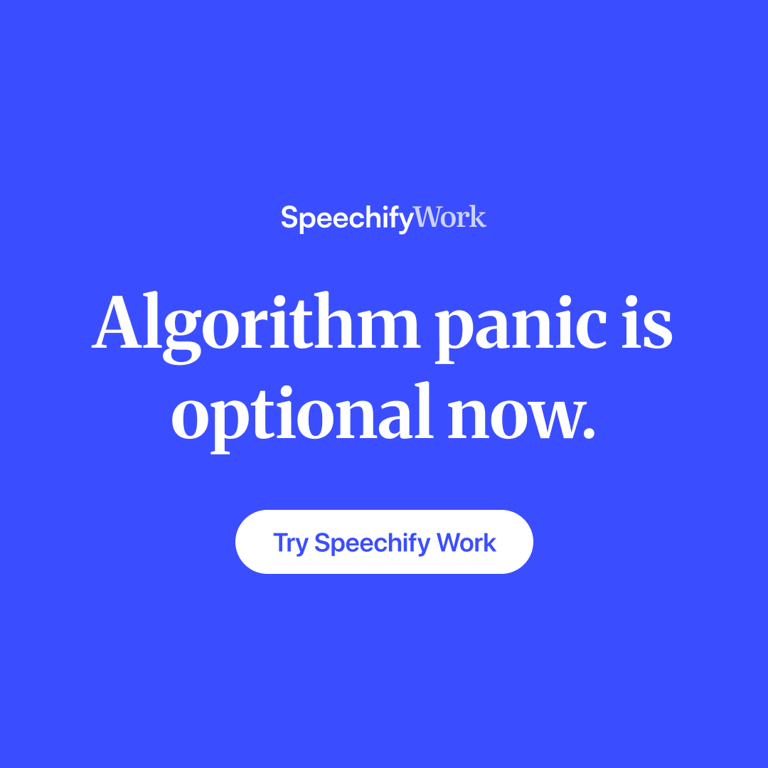 Speechify Facebook ad