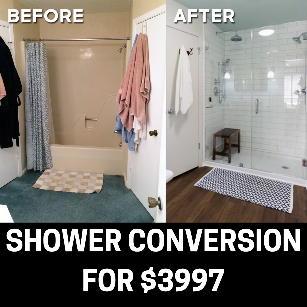 Home Deal Savings Facebook ad: Get Your Bathtub Converted To a Shower For $3997! SENIOR…
