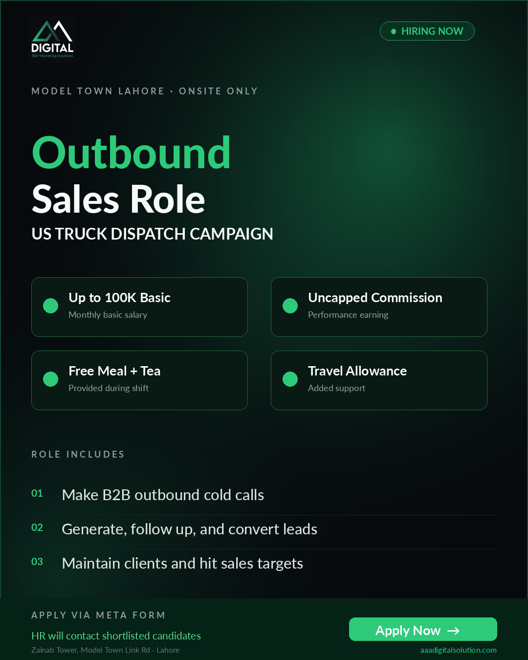 AAA Digital Facebook ad: Outbound SDR Hiring