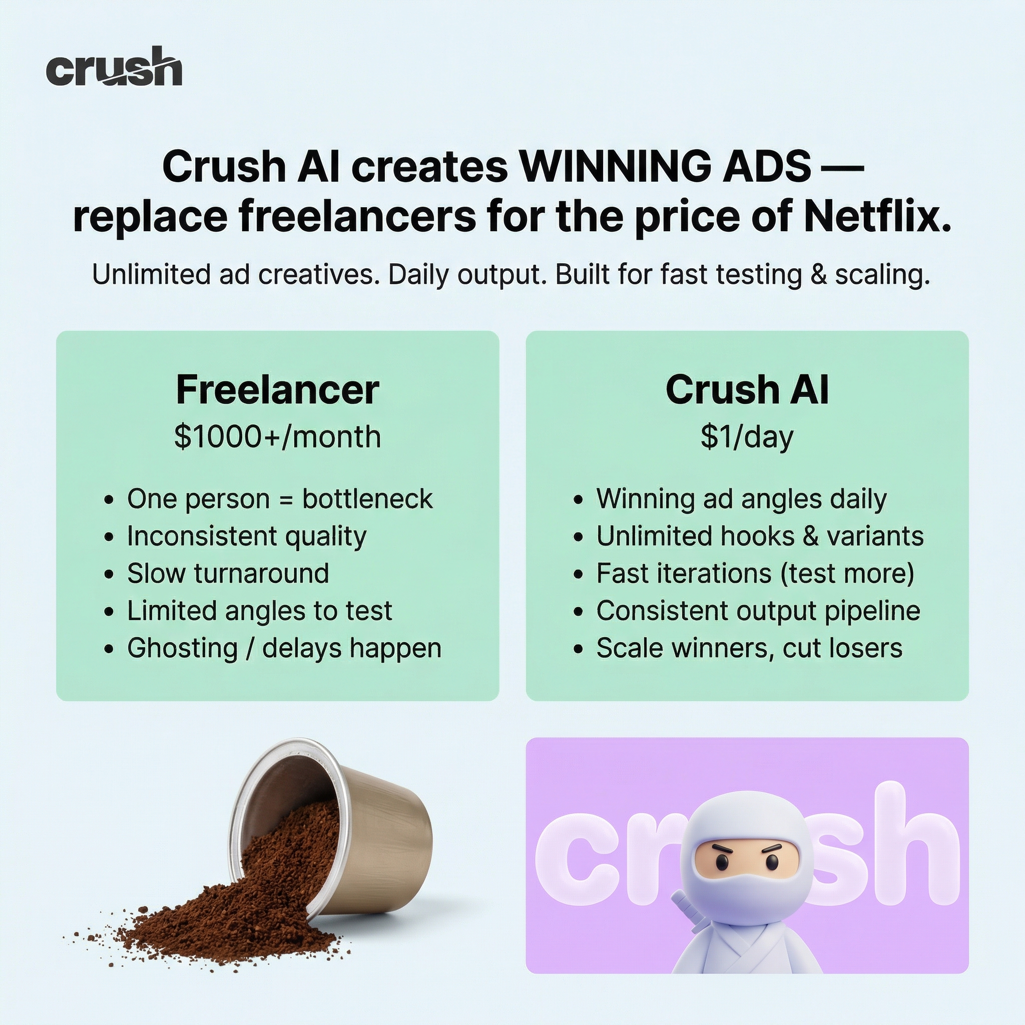 trycrush.ai Facebook ad