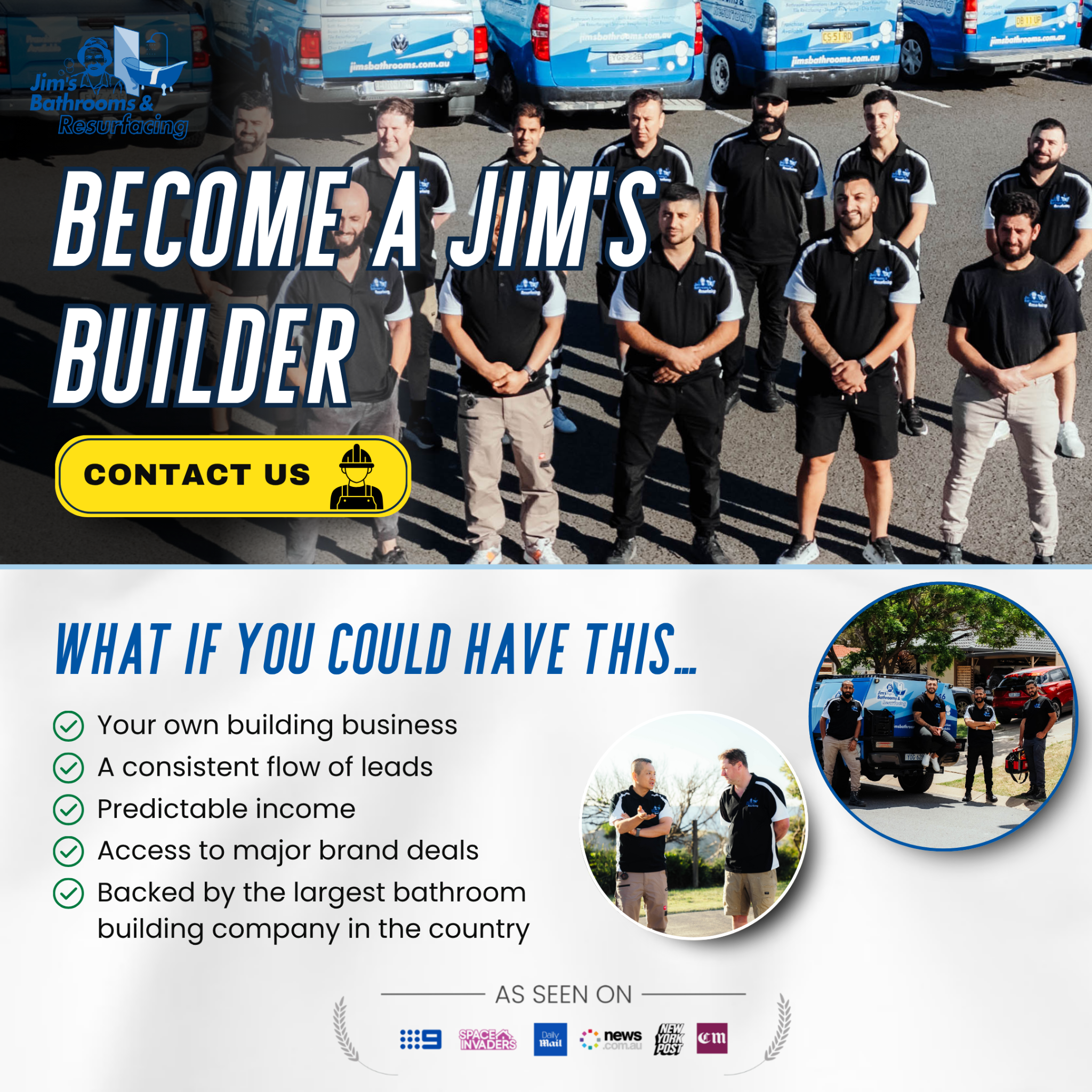 Jim's Bathrooms & Resurfacing Facebook ad: Become a Jim's Bathrooms Franchisee