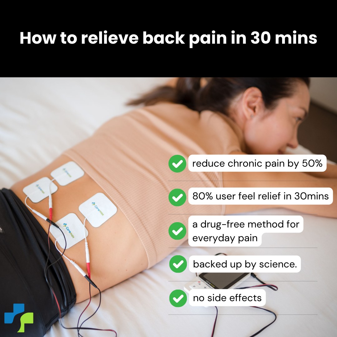 CareMax Facebook ad: 5000+ 5-Star Reviews, Try the #1 TENS Machine