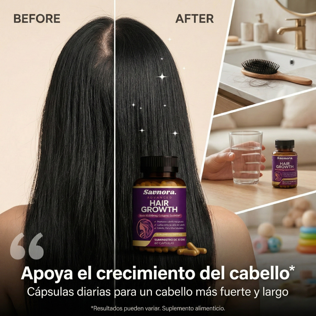 Savnora Facebook ad: Haz que tu cabello vuelva a crecer
