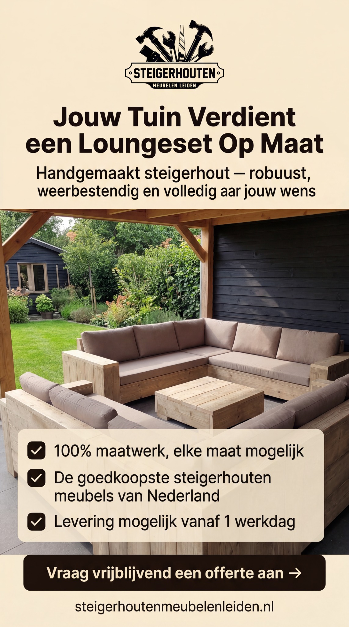 Steigerhouten Meubelen Leiden Facebook ad