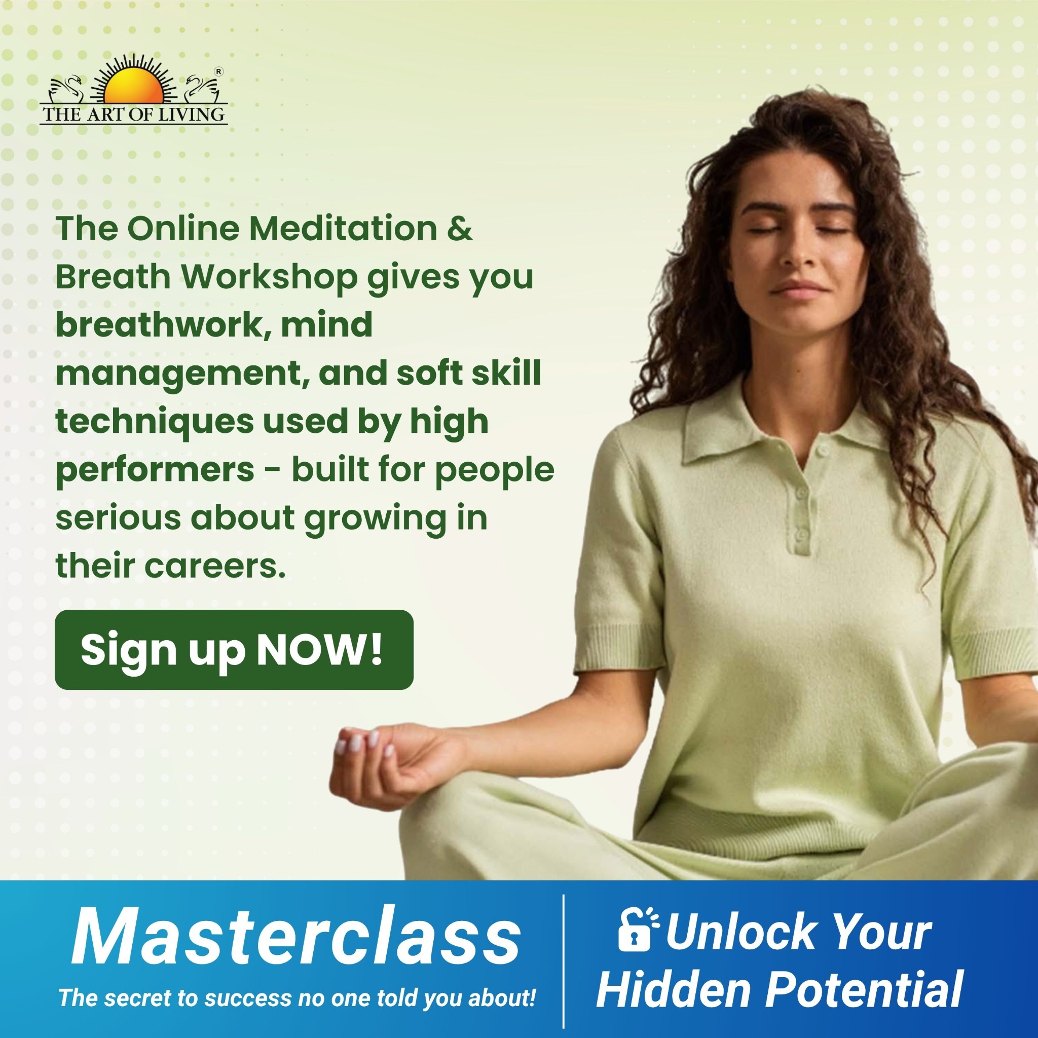 The Art of Living Facebook ad