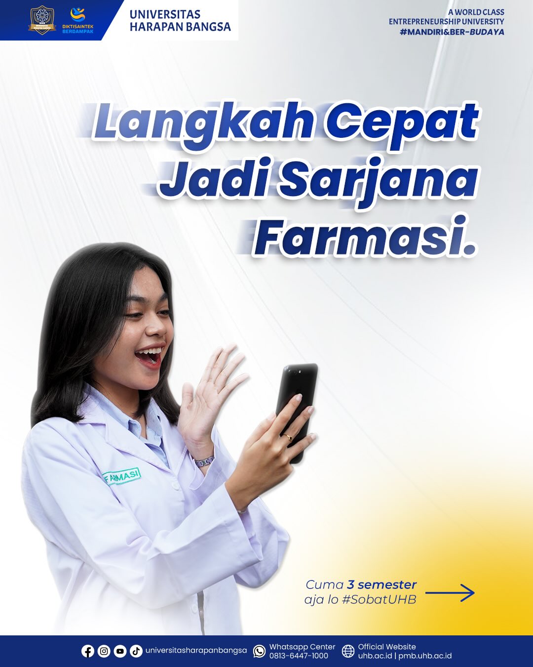 Universitas Harapan Bangsa Facebook ad: Langkah Cepat Jadi Sarjana Farmasi!