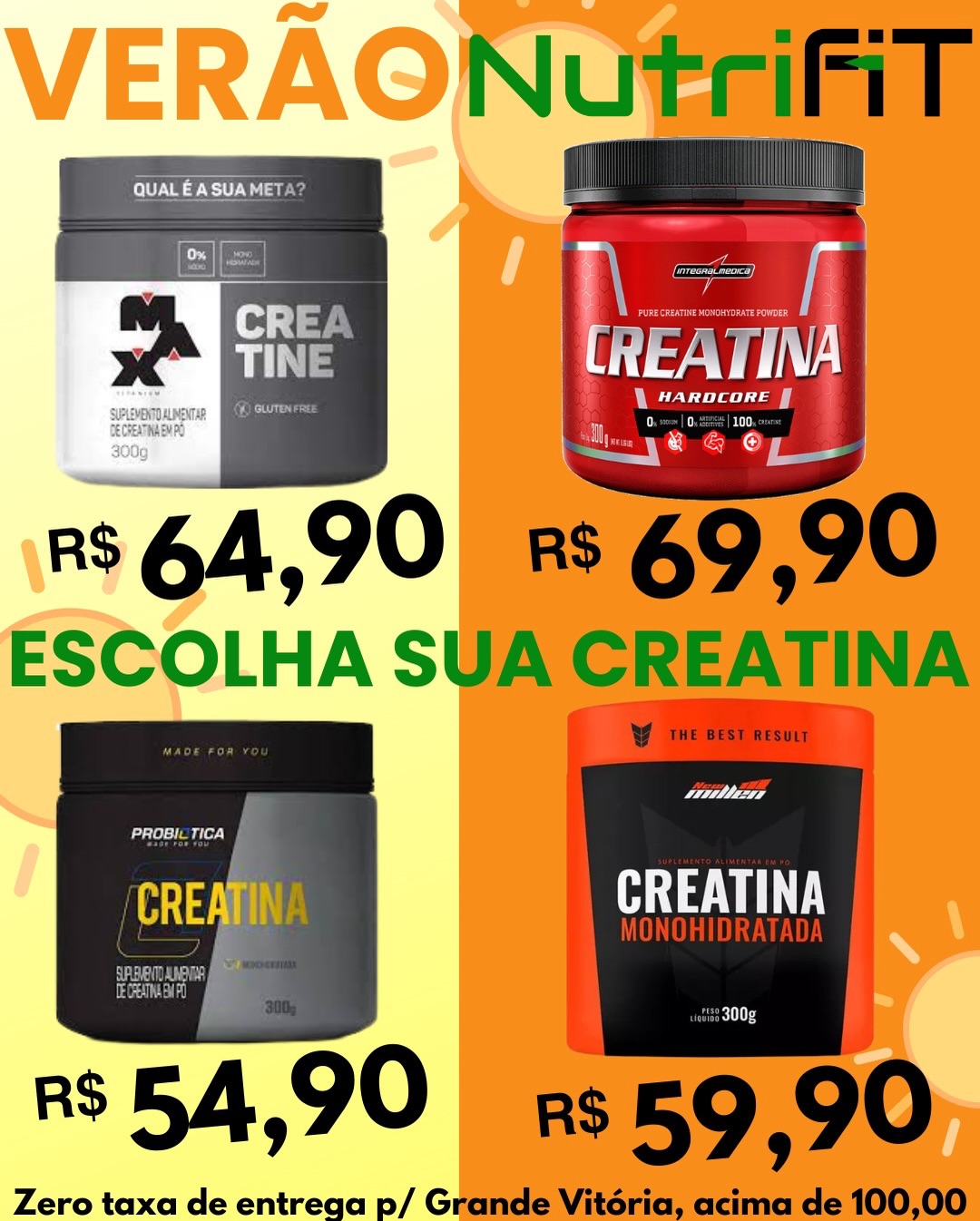 Nutrifit Suplementos Facebook ad: Entrega grátis para a Grande Vitória nos pedidos…