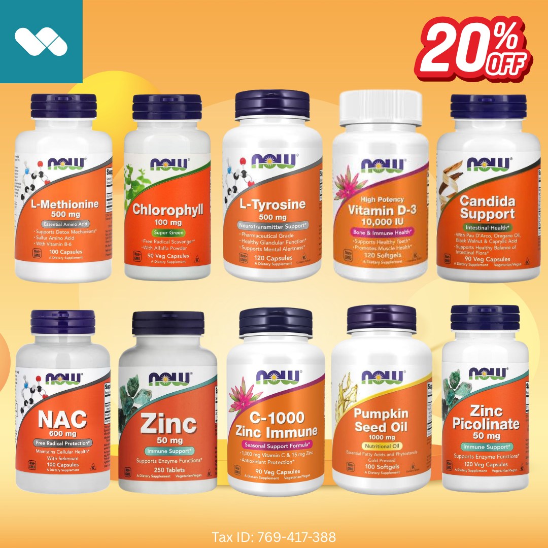 El Shefaa Pharmacy Facebook ad: مكملات NOW بخصومات 20%