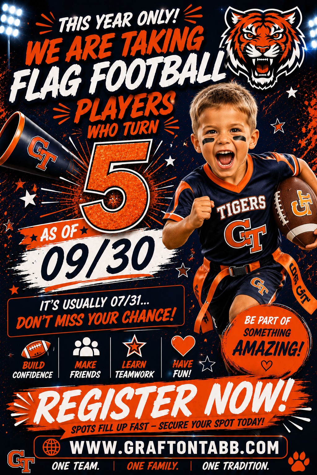 Grafton Tabb Football and Cheer League Facebook ad: Grafton Tabb Youth Football League > Home