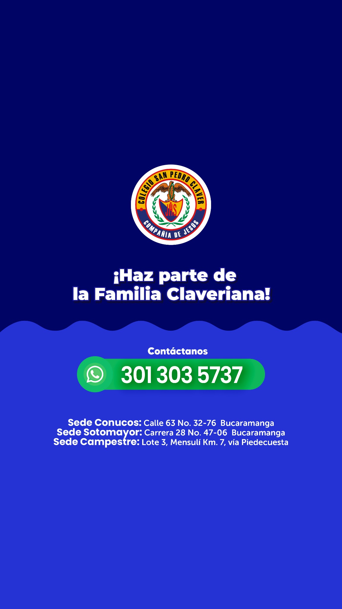 Colegio San Pedro Claver Facebook ad from May 8, 2026