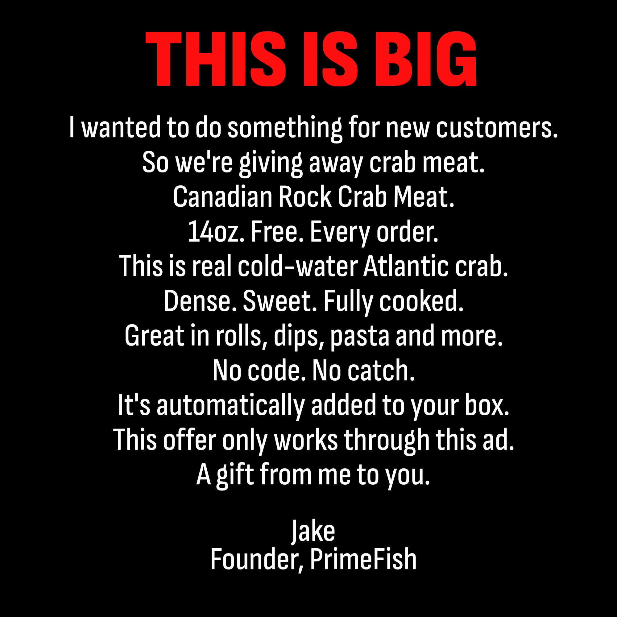PrimeFish Seafood Co. Facebook ad