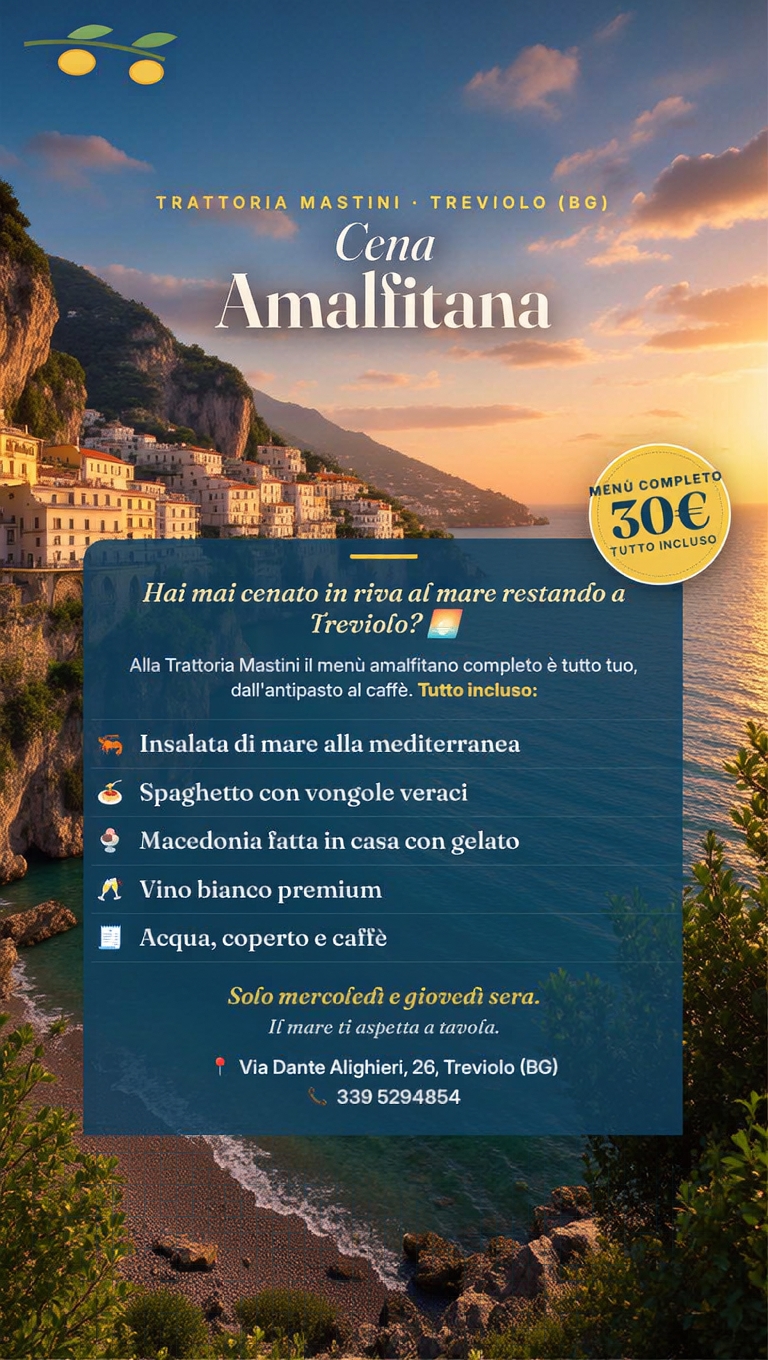 Trattoria Mastini Facebook ad: Menù Amalfitano