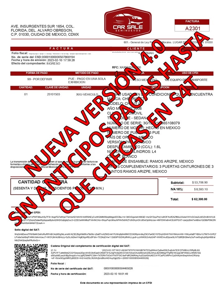 Facturación Car Sale Facebook ad: Pregunta Sin Compromiso Nosotros Te Asesoramos!